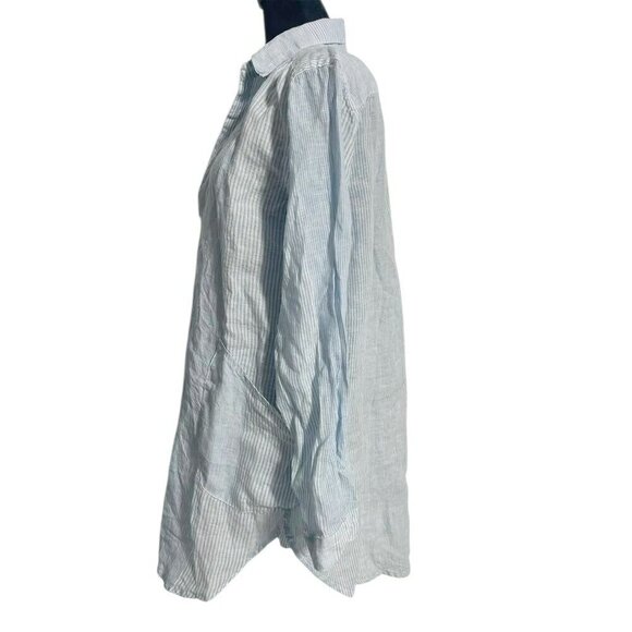 CP Shades Size XS Jasmine Tunic Linen Lagenlook Boho Pockets Stripe - Picture 5 of 10